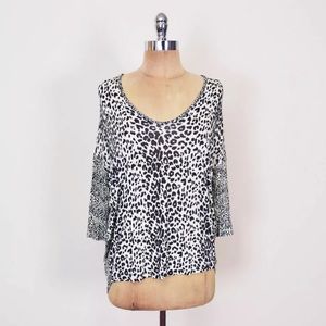 Sparkle & Fade Urban Outfitters Leopard Animal Print Batwing Shirt Blouse Top XS